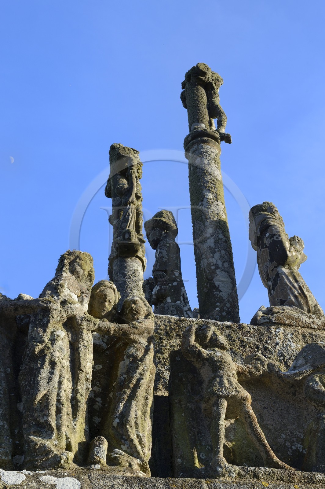 France, Finistere, Saint Jean Trolimon, Tronoen Chapel, detail of the Calvary