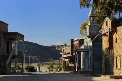 Spain, Andalusia, Almeria Province, Tabernas Desert, Fort Bravo Texas-Hollywood Amusement park where the 7 Mercenaries from John Sturges, Les Petroleuses from Christian-Jaque and A Fistful of Dollars from Sergio Leone were filmed