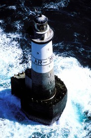 France, Finistere, Ar Men Lighthouse around Ile de Sein, Labelled Les Plus Beaux Villages de France (The Most Beautiful Villages of France)