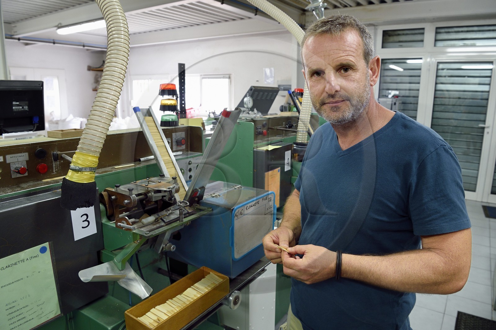 France, Var (83), Presqu'Ile de Saint-Tropez, Cogolin, Daniel Rigotti, fabricant de anches pour saxophones, clarinettes ou encore hautbois