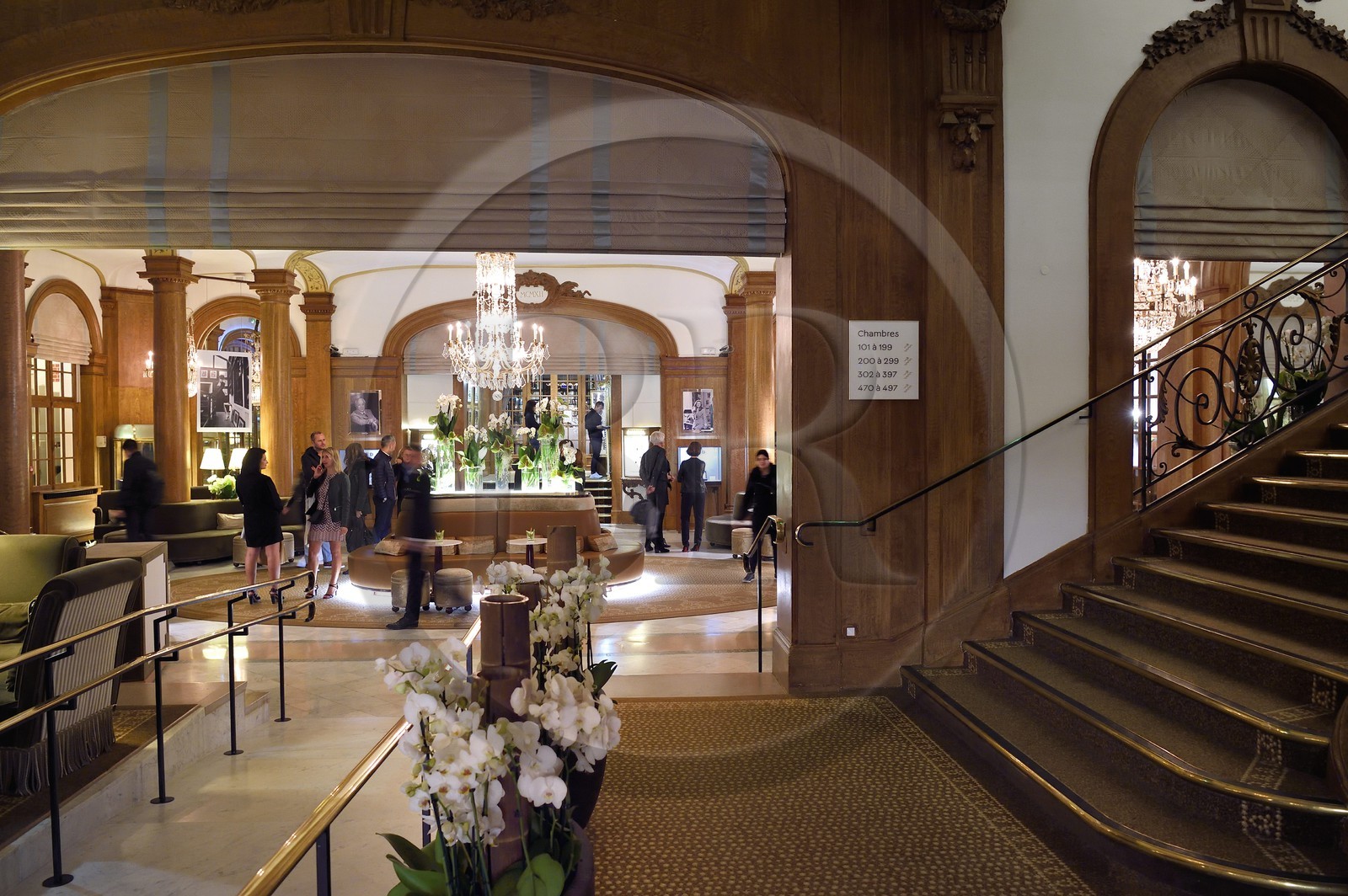 France, Calvados (14), Pays d'Auge, Deauville, l'Hotel Normandy Barriere, le lobby