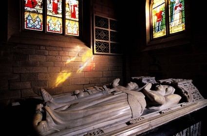 France, Morbihan (56), Josselin, la basilique Notre-Dame-du-Roncier, le Mausolée d'Olivier de Clisson et sa femme