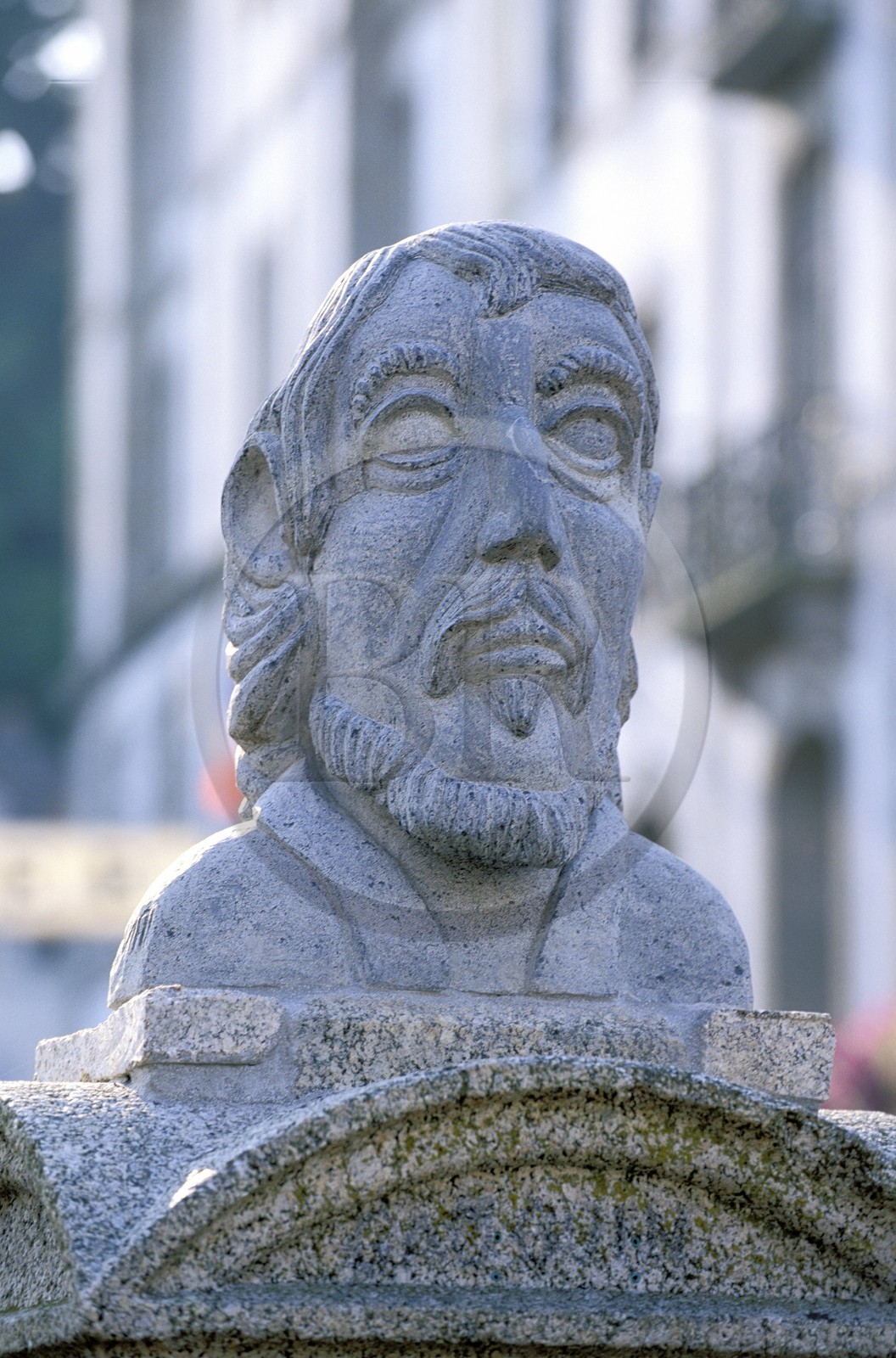 France, Finistère (29), pays bigouden, Pont-Aven, le buste de Gauguin