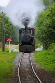 France, Moselle (57), Abreschviller, le petit train anciennement train forestier, Locomotive 02 + 20 T Mallet N°476, construite par la Maschinenfabrik Heilbronn en 1906 pour le réseau (exemplaire unique)