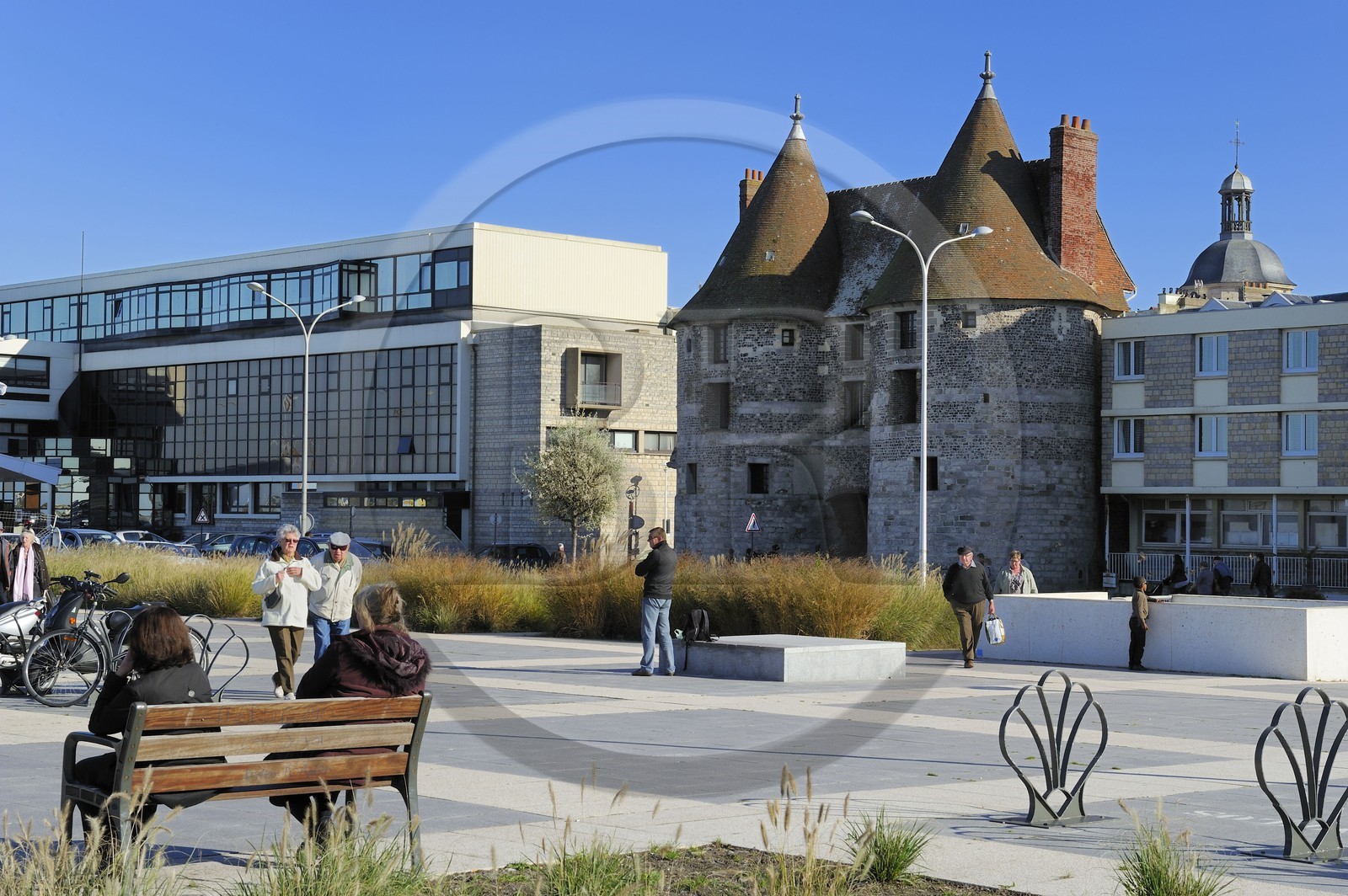 France, Seine-Maritime, Dieppe, gate of the city called Les Tourelles vestige of the medieval walls
