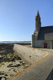 France, Finistere, Penmarc'h, Notre Dame de la Joie, dominated by his chapel belfry supported by two towers