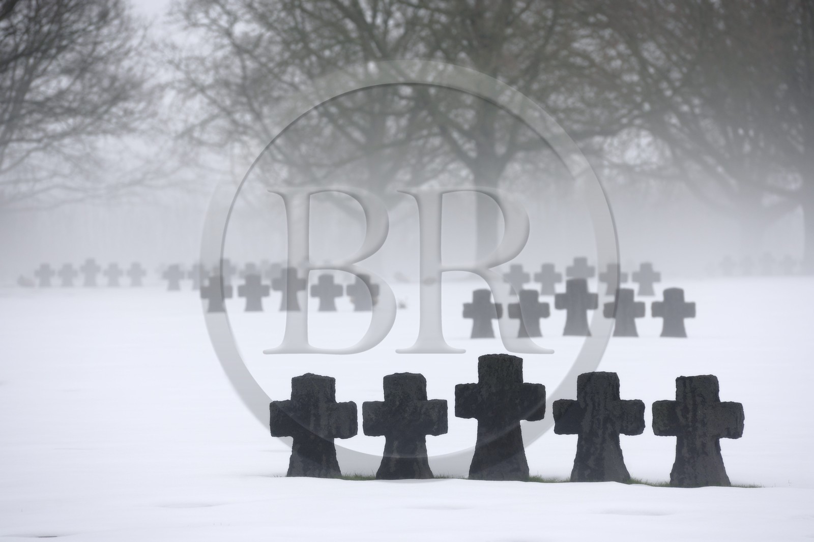 France, Calvados (14), La Cambe, Cimetière militaire allemand de la deuxième guerre mondiale