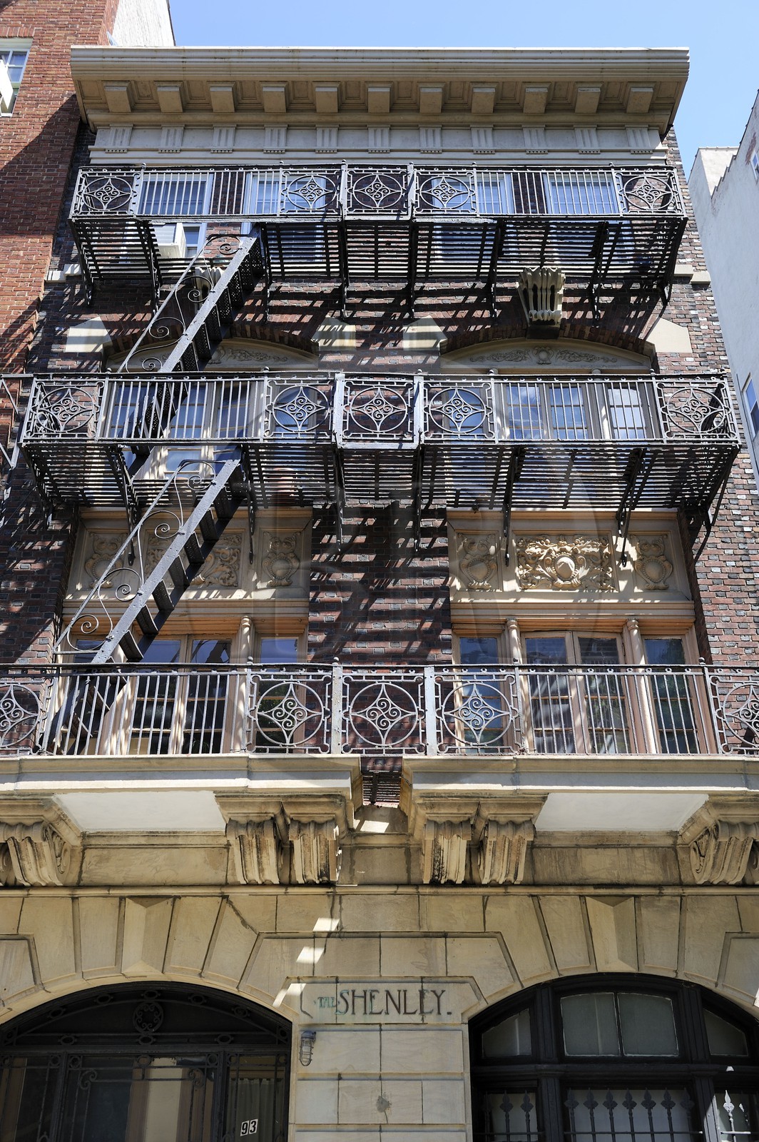 Etats-Unis, New York, Brooklyn Heights, Hicks Street, échelle à incendie