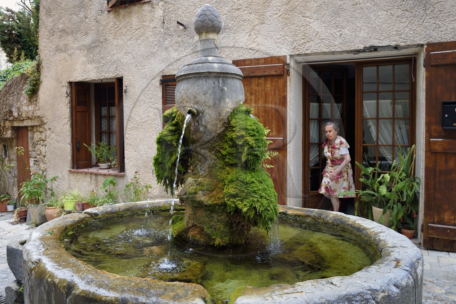 France, Var (83), Dracénie, Bargemon, fontaine de la rue de la Poissonnerie