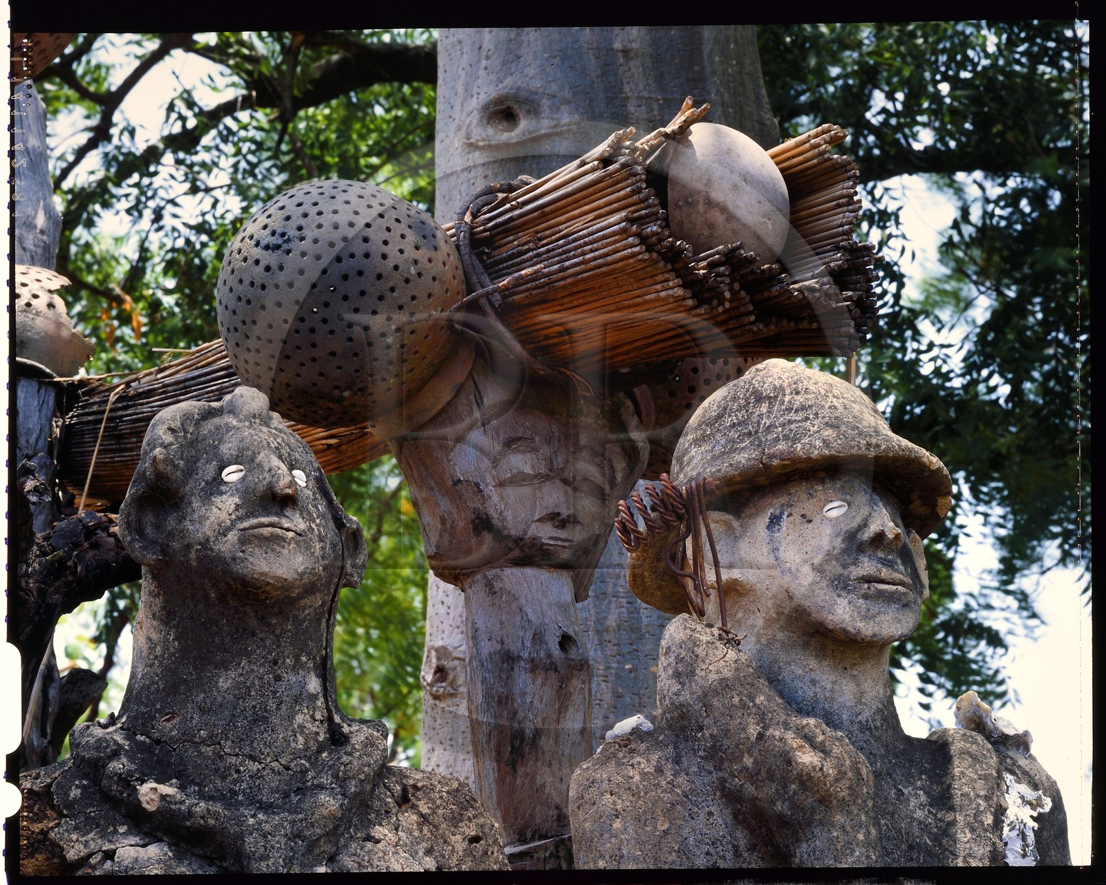 Burkina Faso, Poni province, Lobi land, Gaoua and Loropéni region, non-traditional fetishes intended to put on guard against the colonial and more generally the white people