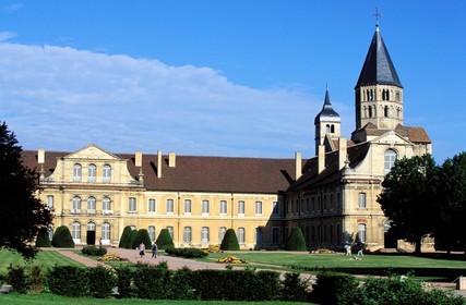 France, Saone et Loire, Maconnais, former Cluny abbey, Holy Water Bell Tower and some abbatial buildings