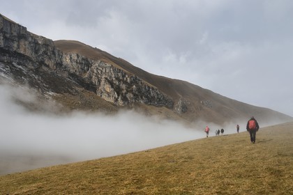 Azerbaijan, Quba (Guba) region, Greater Caucasus mountain range, hiking between the village of Giriz and Laza on Mount Gizilgaya