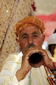 Morocco, Oriental Region, La Reggada traditional dance and music on the beach
