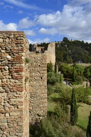 Spain, Andalusia, Malaga, the Alcazaba and the Castillo de Gibralfaro castle in the background