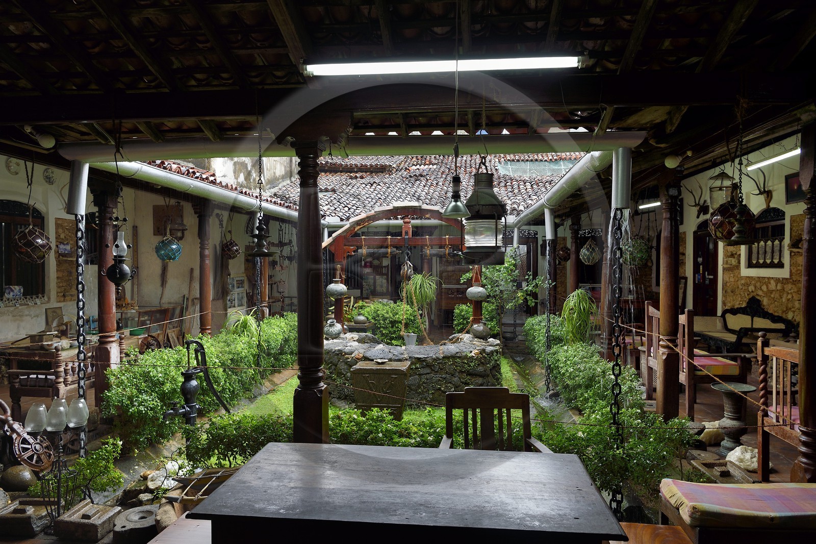 Sri Lanka, Province du Sud, Fort de Galle, classé Patrimoine Mondial de l'UNESCO, musée Historical Mansion dans une vieille maison hollandaise