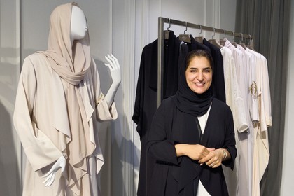Sultanat d'Oman, Mascate, quartier de Al-Athaiba, boutique de haute couture de Amal Al-Raisi, la fondatrice et créatrice de mode Amal Al-Raisi