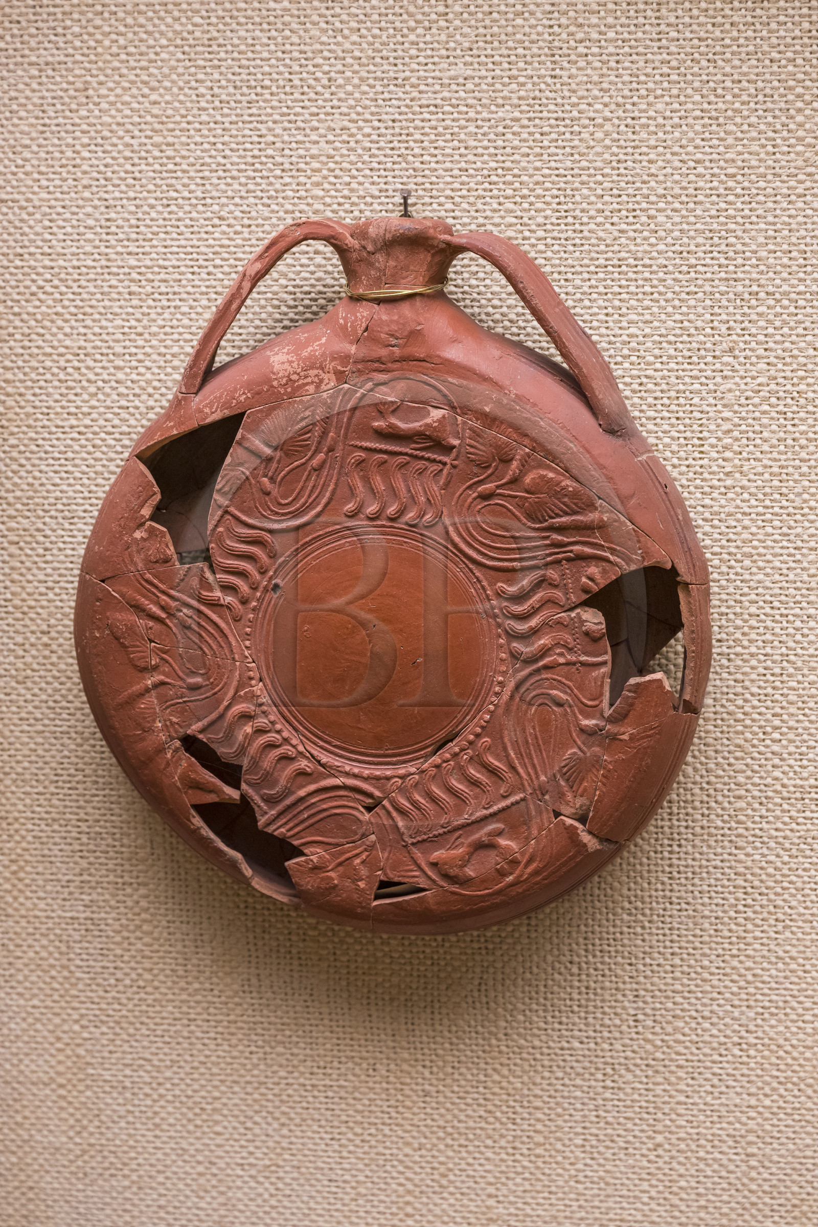 France, Aveyron, Millau, Millau and Grands Causses museum housed in the Hotel de Pegayrolles, 1st century Gallo-Roman terracotta gourd found in the archaeological site of La Graufesenque
