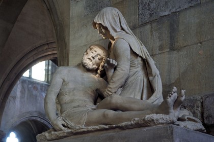 France, Meuse (55), Etain, église Saint Martin, Pieta attribuée au sculpteur Ligier Richier (XVIème siècle)