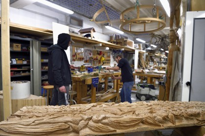 France, Paris (75), quartier de Saint-Germain-des-Prés, Ecole nationale supérieure des Beaux-Arts, l'atelier bois