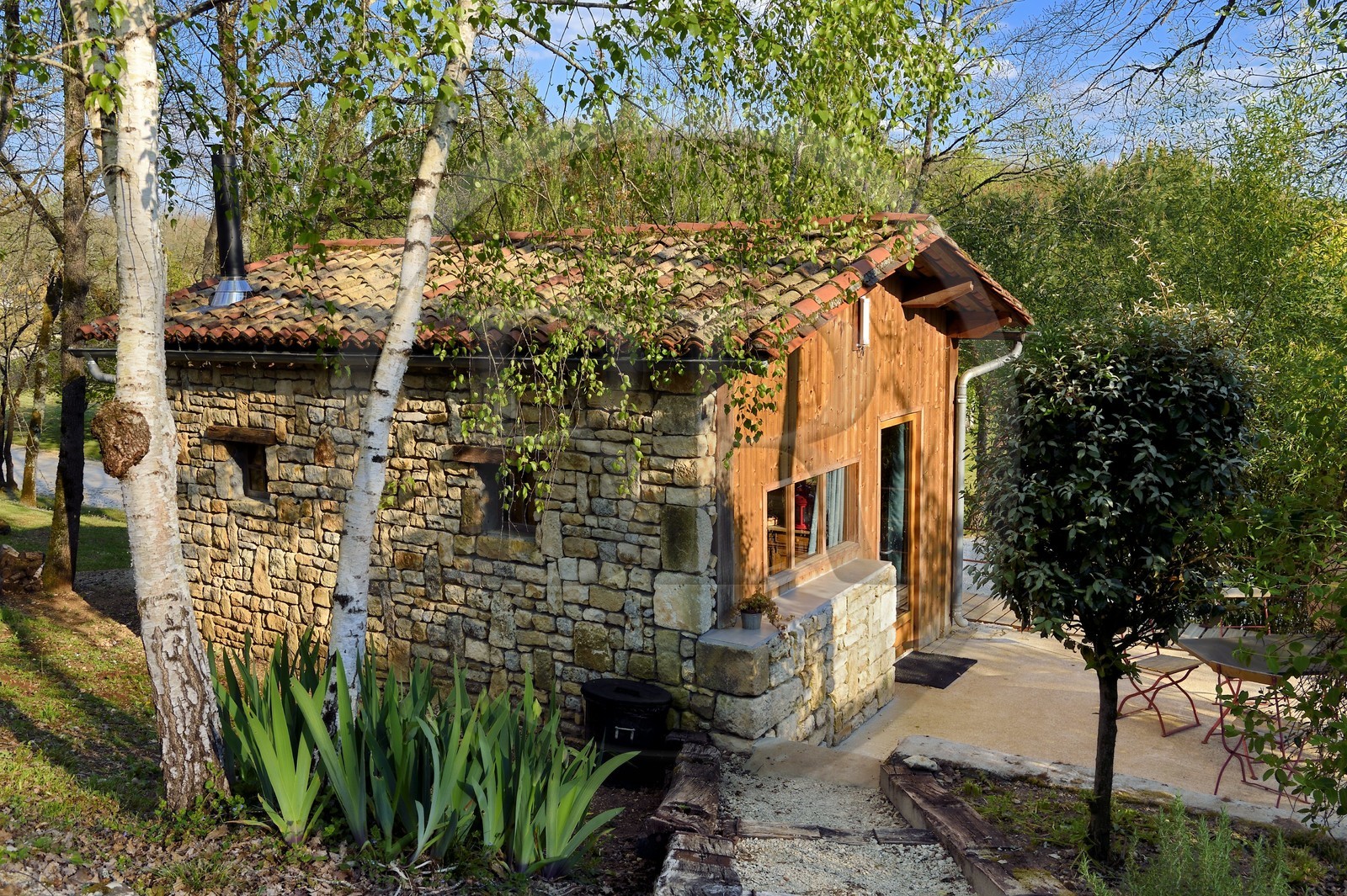 France, Charente, Chazelles, the Buron campsite hut