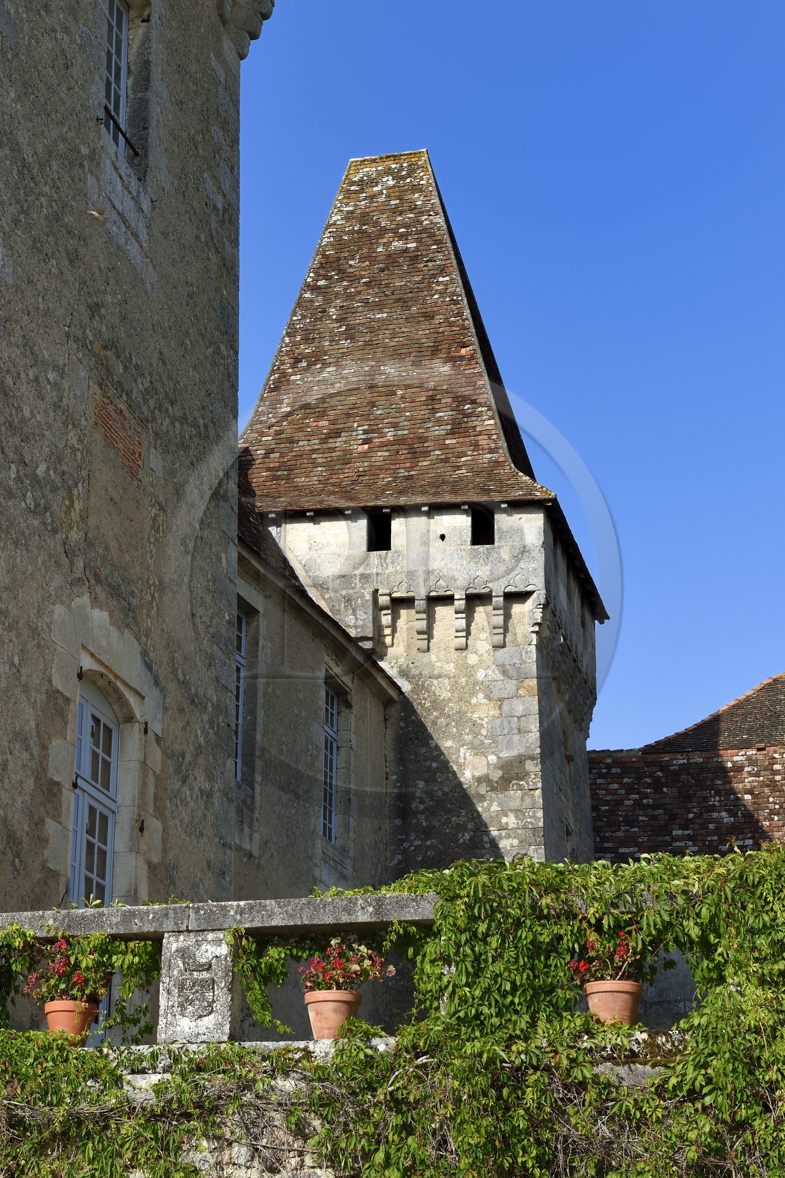 France, Dordogne (24), Périgord Vert, Saint-Jean-de-Côle, labellisé Les Plus Beaux Villages de France, Chateau de la Marthonye ou de la Marthonie