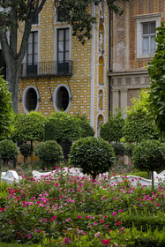 Espagne, Andalousie, Séville, la Casa de Pilatos (la maison de Pilate), palais de style mudéjar, le Jardín Grande