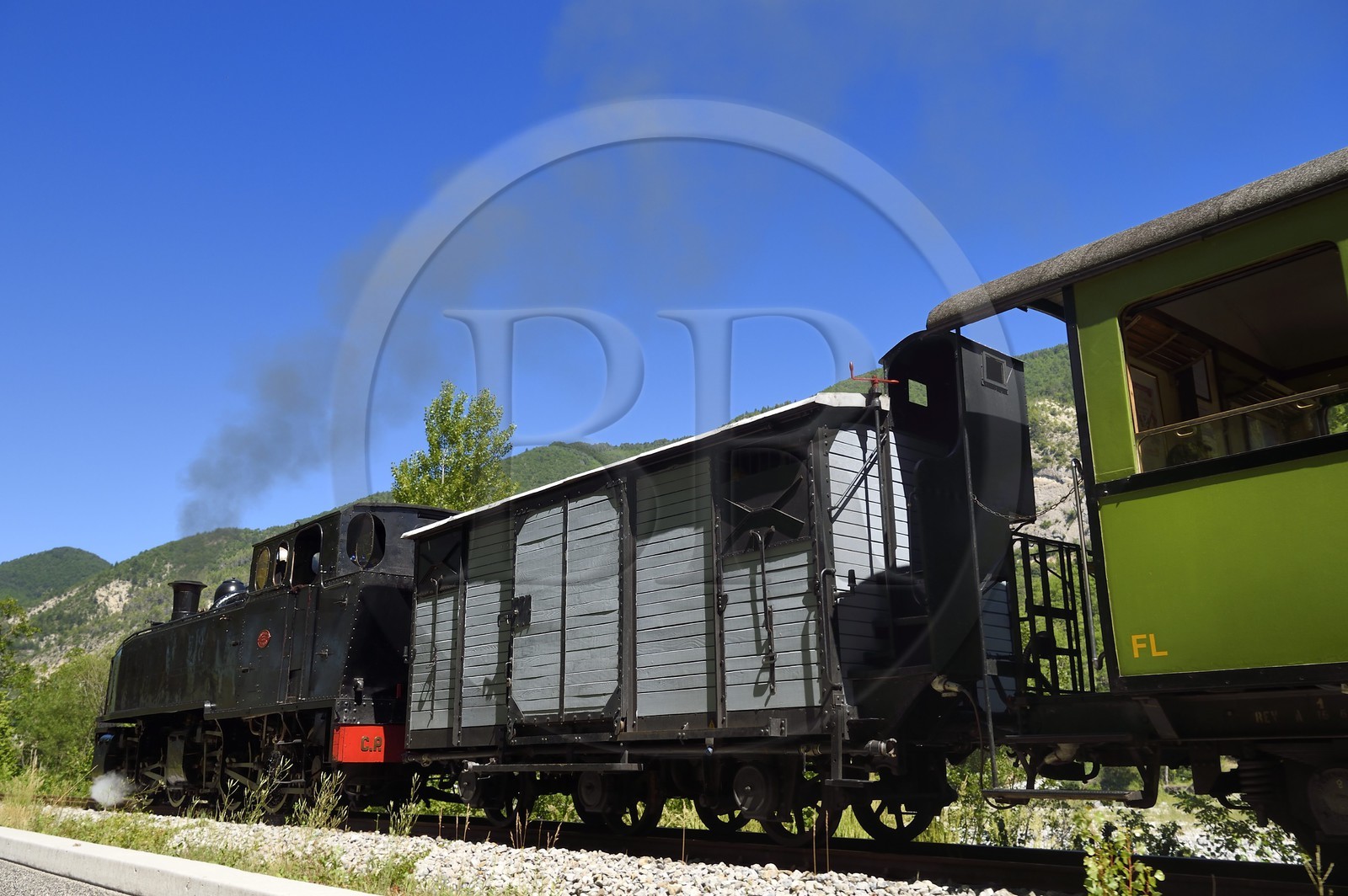 France, Alpes de Haute Provence, Entrevaux, Train des Pignes historic train