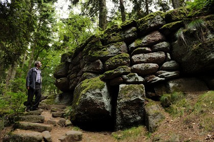 France, Bas-Rhin (67), le Mont Saint-Odile, le mur païen