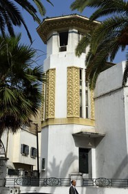 Morocco, Casablanca, villa called les Tourelles at the corner of rue d'Alger and boulevard Rachidi, architect Marius Boyer (1930)