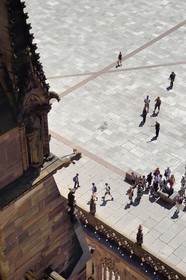 France, Bas-Rhin (67), Strasbourg, vieille ville classée au Patrimoine Mondial de l'UNESCO, la cathédrale Notre-Dame et la place du Chateau