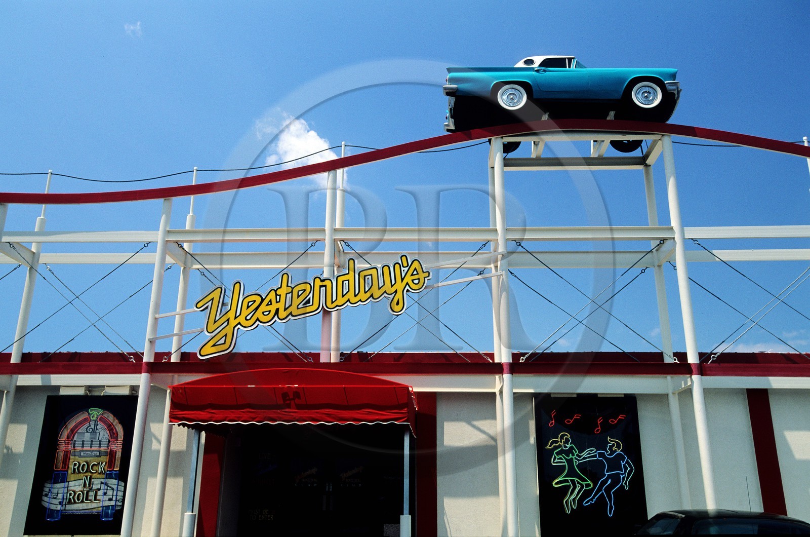 United States, Florida, the Panhandle, city of Destin, car of the 50 ' in decoration of a discotheque-bowling