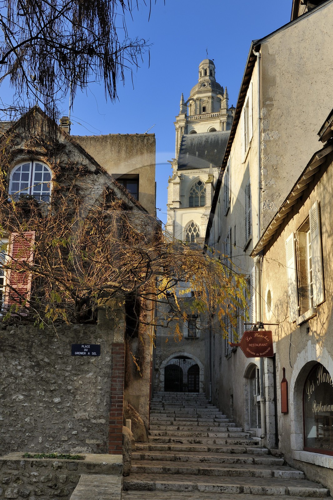 France, Loir et Cher, Blois, old city under the cathedral, rue du Grenier a Sel