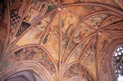 France, Morbihan, Kernascleden, frescoes of the church dated the 15th century