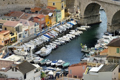 France, Bouches-du-Rhône (13), Marseille, quartier d'Endoume, le Vallon des Auffes