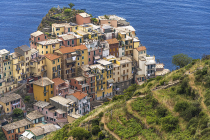 Italie, Ligurie, Cinque Terre, parc national des Cinque Terre classé Patrimoine Mondial de l'UNESCO, village de Manarola