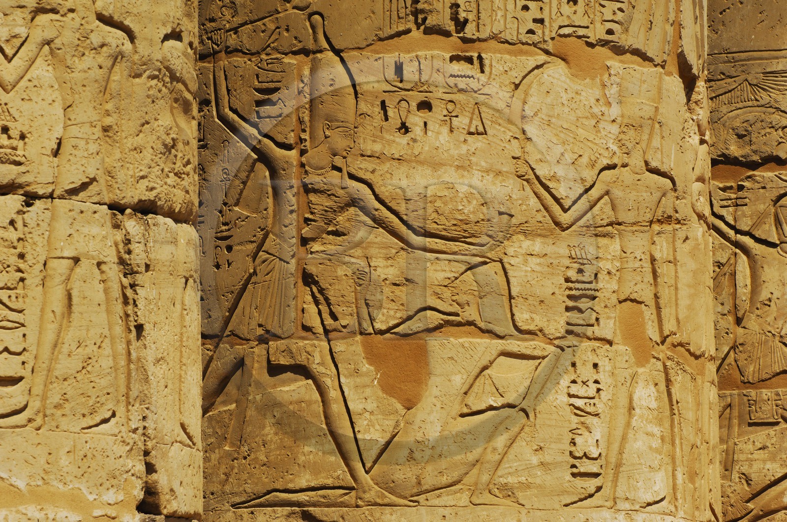 Egypte, Haute Egypte, vallée du Nil, environs de Louxor, nécropole thébaine classée Patrimoine Mondial de l'UNESCO, Thèbes Ouest, Medinet Habou, temple de Ramses III