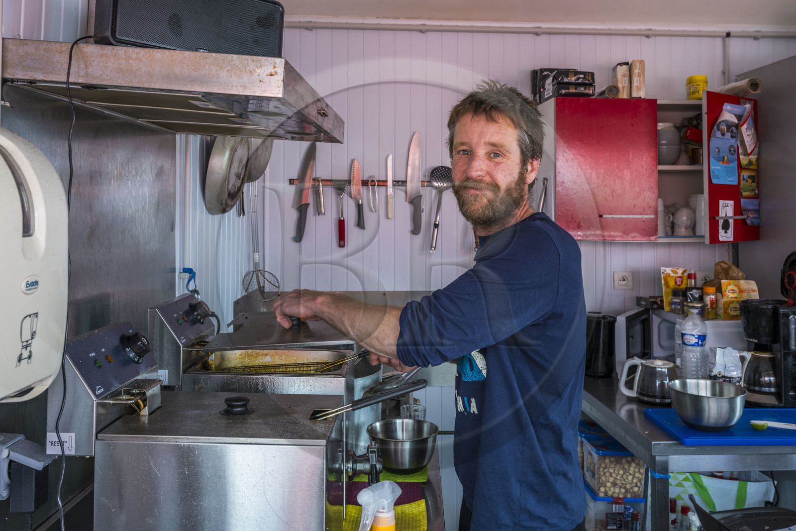 France, Finistère, Iroise Sea, Molene Island, restaurant and gite Chez Albin, Albin Le Berre