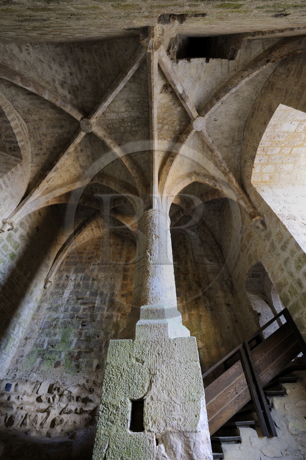 France, Aude, Cathar castle of Queribus, the gothic room