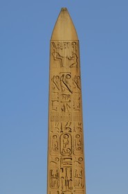 Egypt, Upper Egypt, Nile Valley, Luxor Temple listed as World Heritage by UNESCO, detail of the obelisk