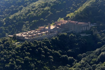France, Var (83), Massif des Maures, Collobrières, chartreuse de la Verne (vue aérienne)