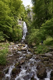 France, Bas Rhin, between Wangenbourg-Engenthal and Oberhaslach, the Nideck waterfall in the Vosges Mountains