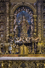 Portugal, Lisbon, Bairro Alto, Saint-Roch church (Igreja de Sao Roque) from the 16th century, the virgin Mary