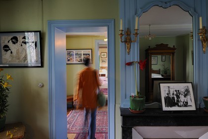 France, Eure (27), Giverny, la maison de Claude Monet, les appartements privés au premier étage et sa collection d'estampes japonaises