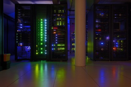 France, Rhone, Saint-Romain-au-Mont-d'Or, the Abode of Chaos (la Demeure du Chaos), the artwork is based around the endless transformation of the artist Thierry Ehrmann's 17th century home into a replica war zone at the image of this world, the computer room