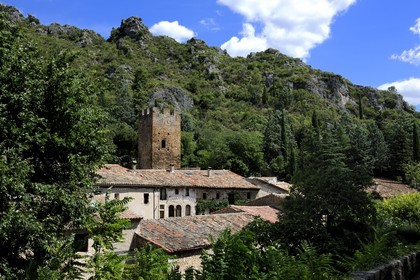 France, Herault, Saint Guilhem le Desert Medieval Village, Labelled Les Plus Beaux Villages de France (the Most Beautiful Villages of France), the Prison Tower