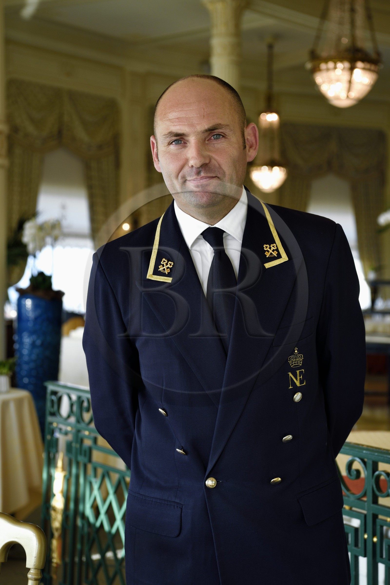 France, Pyrénées-Atlantiques (64), Pays-Basque, Biarritz, Hotel du Palais, le chef concierge et Clefs d'Or Olivier Pasquet