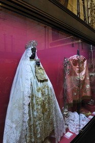 France, Herault, Pezenas, old city, collegiate church Saint-Jean, the Black Madonna in the Sacred Art exhibition