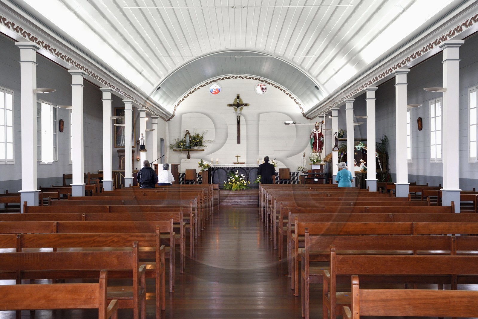 France, Reunion island (French overseas department), Cirque de Salazie, listed as World Heritage by UNESCO, Grand Ilet, Saint-Martin church