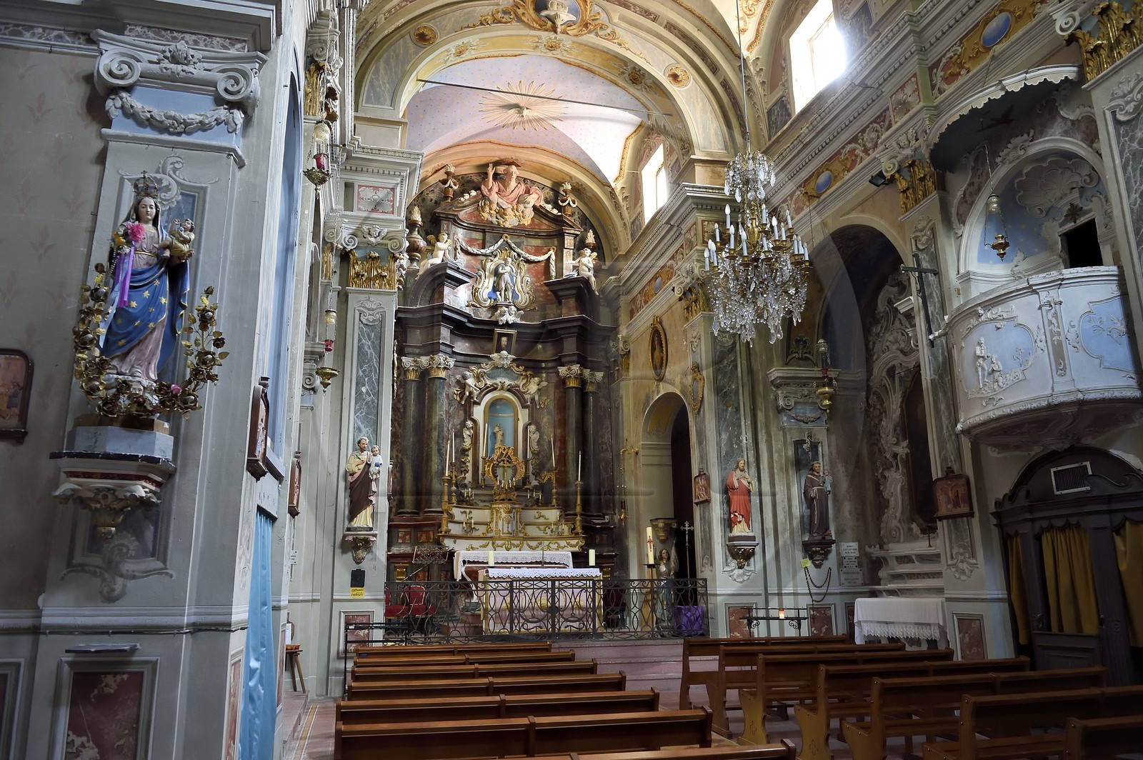 France, Alpes-Maritimes, Coaraze, labelled Les Plus Beaux Villages de France (The Most Beautiful Villages of France), St John Baptist church