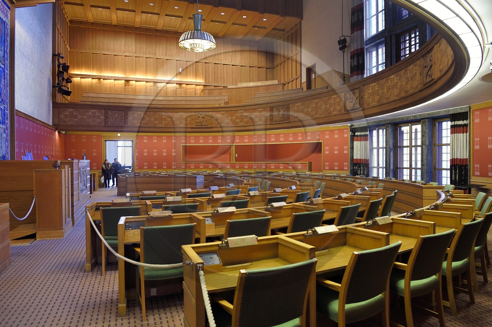 Norvège, Oslo, l'hotel de ville (Radhuset), City Council semi-circular hall